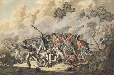 Die schottischen Truppen und die alte kaiserliche Garde, Waterloo, 18. Juni 1815